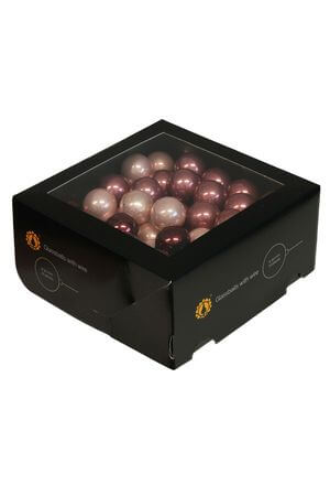 Rózsaszín üveg karácsonyi gömbök 3cm 72db