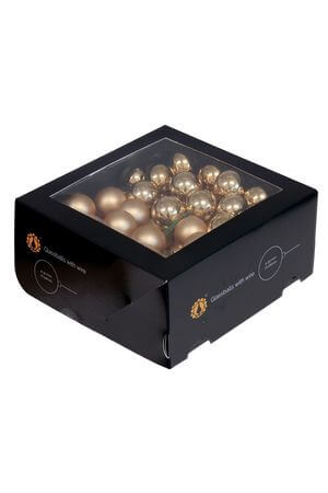 Zlaté skleněné vánoční koule 3cm 72ks