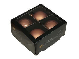 Korall üveg karácsonyi gömbök 10cm 4db