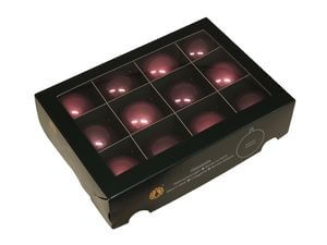 Lila üveg karácsonyi gömbök 5cm 12db