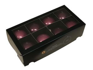 Lila üveg karácsonyi gömbök 8cm 8db