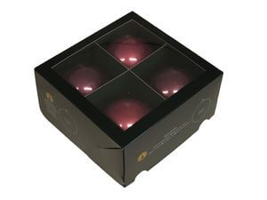 Lila üveg karácsonyi gömbök 10cm 4db