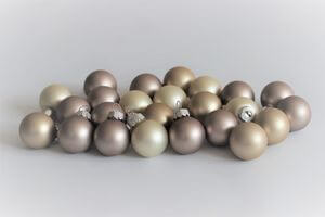 Gyöngyház színű üveg karácsonyi gömbök 10cm 4db