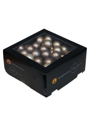 Gyöngyház színű üveg karácsonyi gömbök 3cm 72db