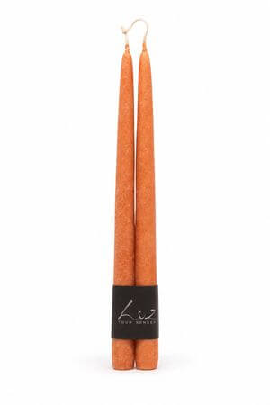 Oranžová kónická sviečka TERRACOTA 2ks 30cm