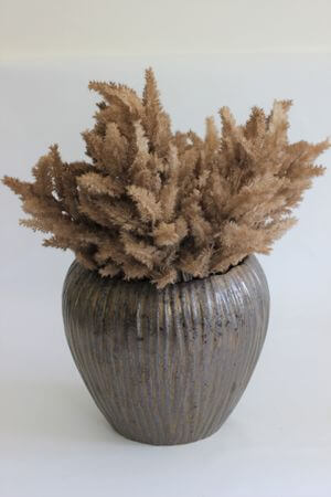 Hnědě zlatý keramický květináč 30cm