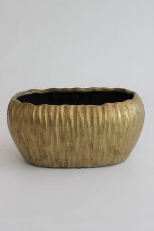 Zlatý oválný keramický květináč 24cm