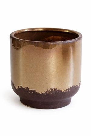 Barna gyöngyház színű kerámia virágcserép 24cm