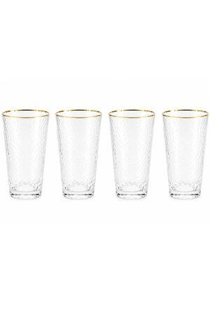 Sklenený pohár vysoký so zlatým lemom 4ks 500ml