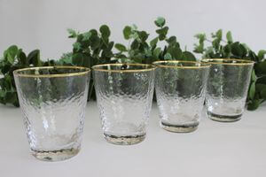 Üvegpohár arany peremmel 4db 300ml