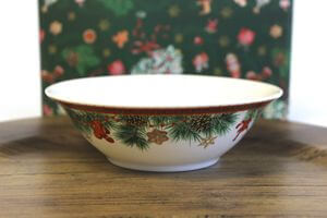 Zöld-piros karácsonyi saláta tál 14cm
