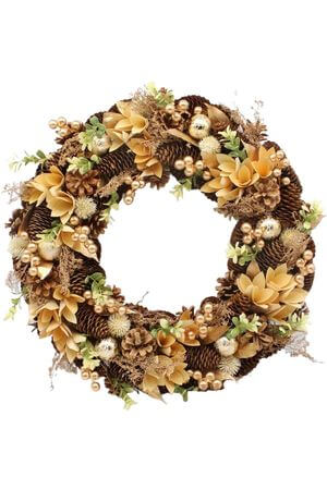 Krémszínű természetes kopogtató ajtódísz 50cm