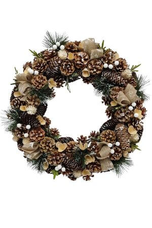 Hnedý veniec so šiškami 50cm