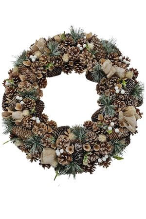 Hnedý veniec so šiškami 60cm