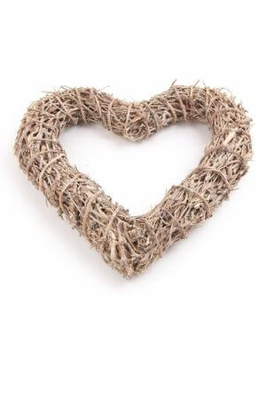 Bledě hnědé proutěné srdce 60cm
