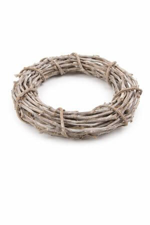 Bledě hnědý proutěný věnec 50cm