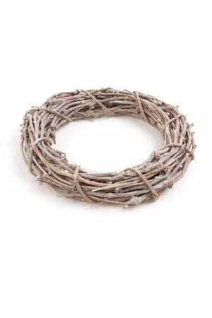 Bledě hnědý proutěný věnec 40cm