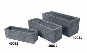 Sivý kvetináč v kameninovom dizajne hranatý 78cm