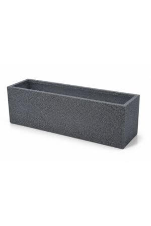 Šedý květináč v kameninovém designu hranatý 78cm