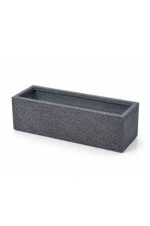 Šedý květináč v kameninovém designu hranatý 70cm