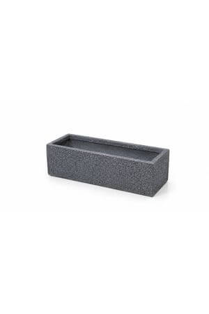 Šedý květináč v kameninovém designu hranatý 60cm
