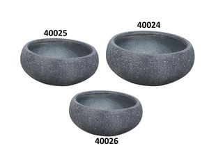 Sivý kvetináč v kameninovom dizajne nízky 54cm