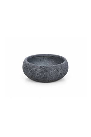 Šedý květináč v kameninovém designu nízký 30cm