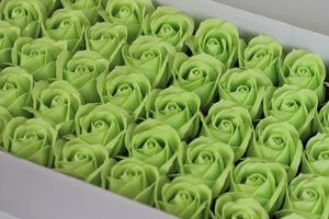 Halványzöld szappanrózsák 50db 6cm