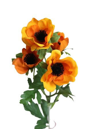 Oranžové umělé anemone 62cm