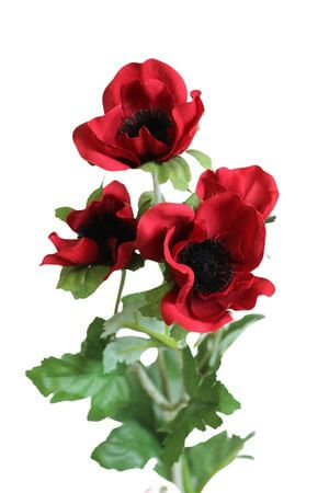 Červené umělé anemone 62cm