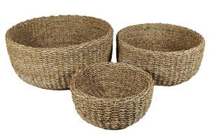 Dekoratív edények tengeri fűből 3-szett