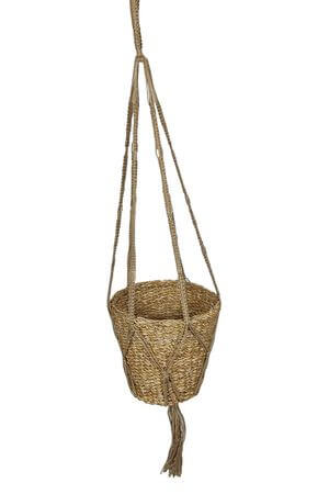 Makramé virágtartó tengeri fűből 130cm