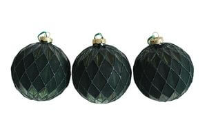 Zelené sklenené vianočné gule 3ks 10cm