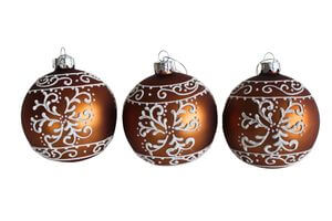 Perníkové skleněné vánoční koule 3ks 8cm