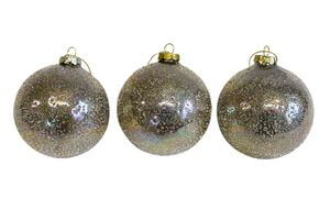 Krémové sklenené vianočné gule 3ks 10cm