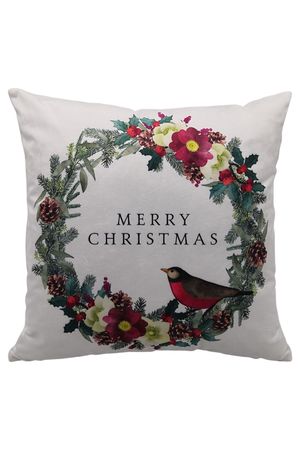 Sametový polštář Vánoční věnec 45cm