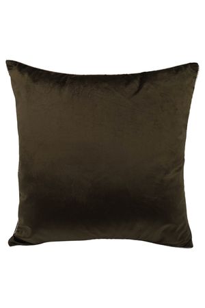 Zeleno hnědý sametový polštář 45cm