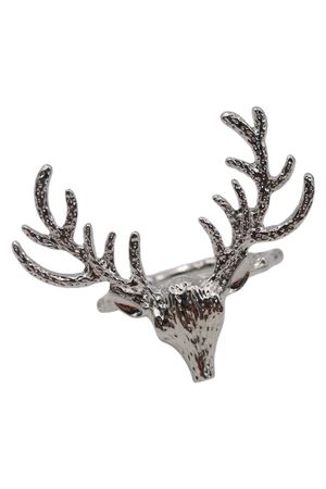 Ezüst karácsonyi szalvétagyűrű Szarvas 4cm