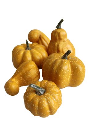 Žluté dekorační tykvičky 6ks