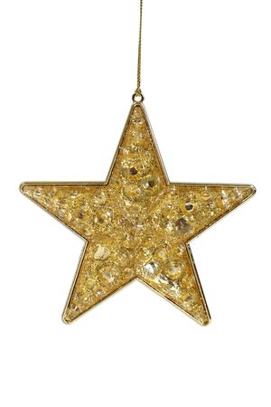Arany felfüggeszthető karácsonyfadísz csillag 11cm