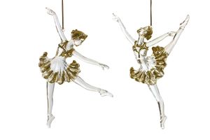 Arany karácsonyfadísz balerinák 2-szett