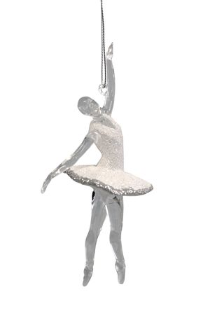 Fehér karácsonyfadísz balerina 14cm