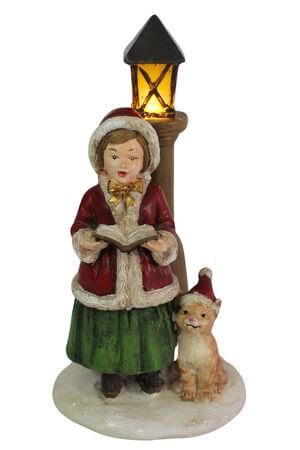 Klasik vianočná koledníčka s mačičkou LED 16cm