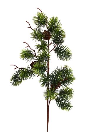 Zöld tűlevelű ág tobozokkal 65cm