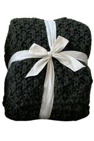 Zelená štrikovaná deka 170cm