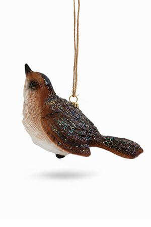 Natur vianočná ozdoba vtáčik 8cm