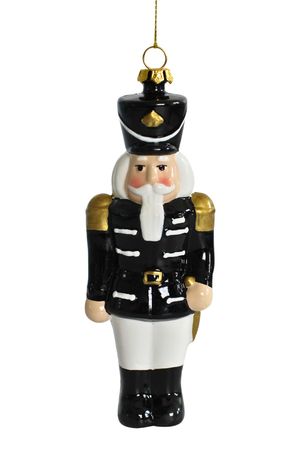 Fekete-arany karácsonyfadísz Diótörő 15cm