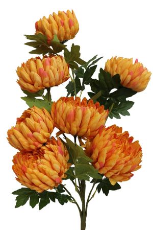 Narancssárga mű csokor krizantémokkal 70cm