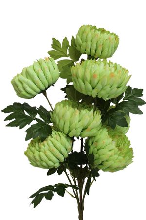 Zöld mű csokor krizantémokkal 70cm