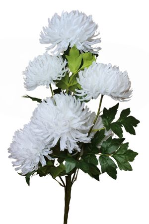 Fehér mű csokor krizantémokkal 68cm